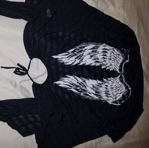 Shear summer "sweater" with angel wings